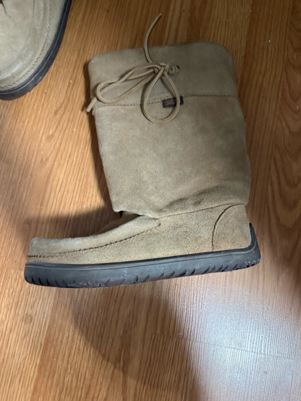 Women's Suede Winter Boot - Tan Lace-Top